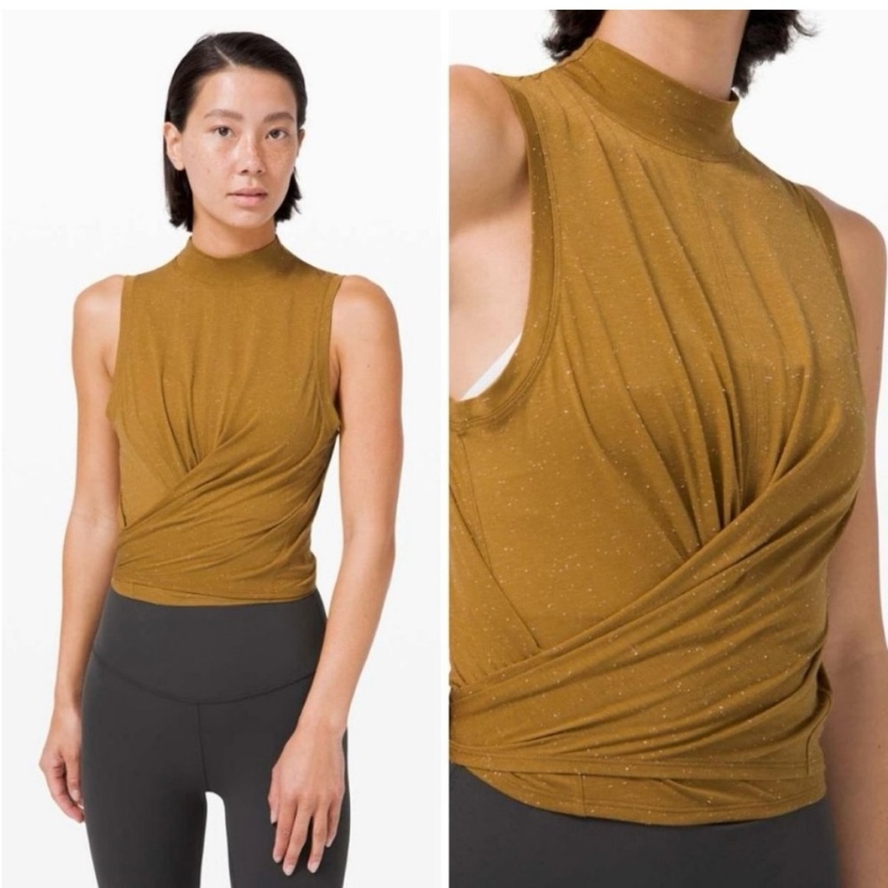 NWT Lululemon Time to Restore Bronze Mock-Neck Tank